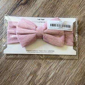 little sleepies ribbed mauve bow